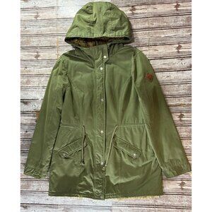 Hollister Hooded sherpa Field military Jacket Coat sz M color Green Y2K Vintage